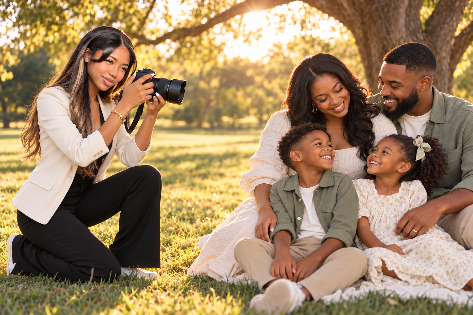 Keyonna with a family outdoors